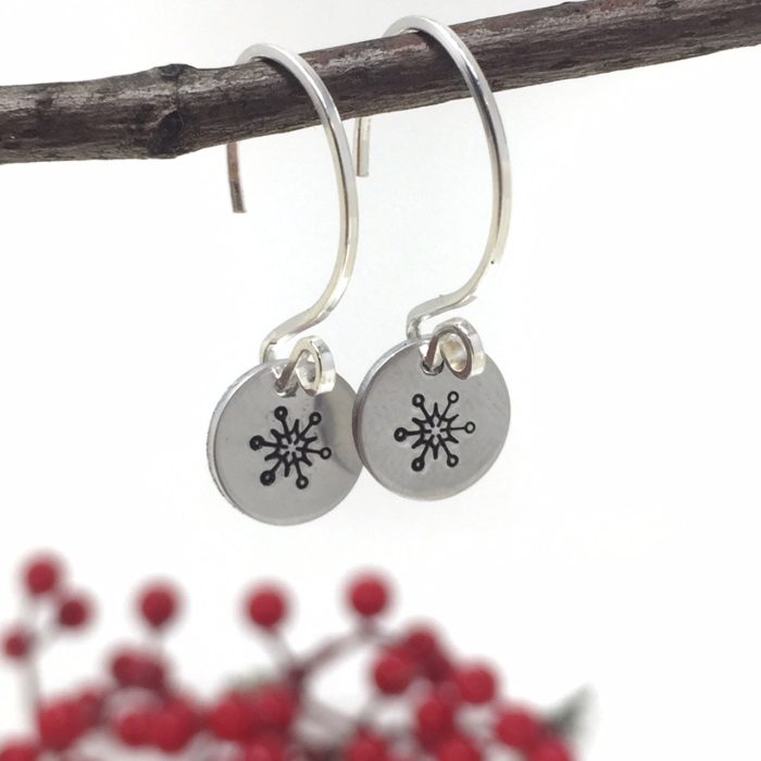 snowflake charm earring