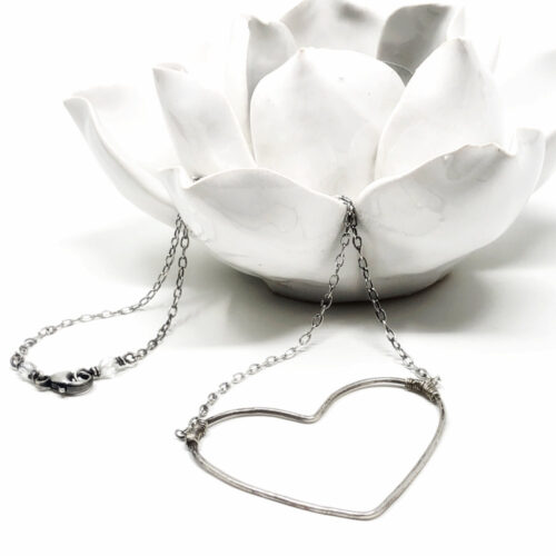 Big heart necklace in sterling silver