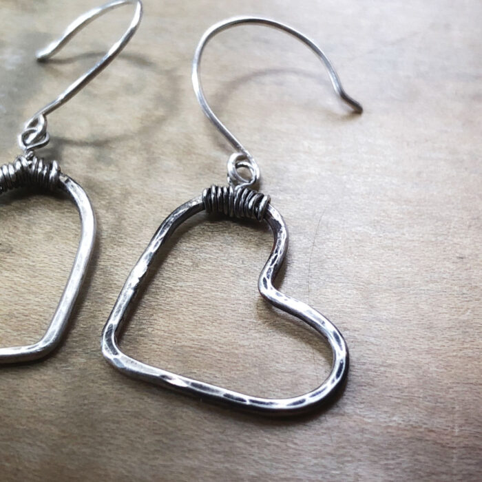 Big heart earrings in sterling silver