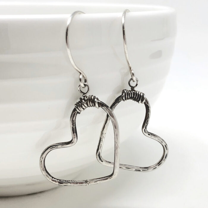Big heart earrings in sterling silver