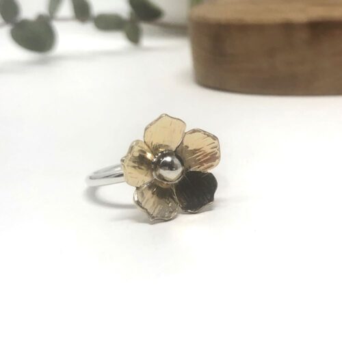 tiny brass flower ring